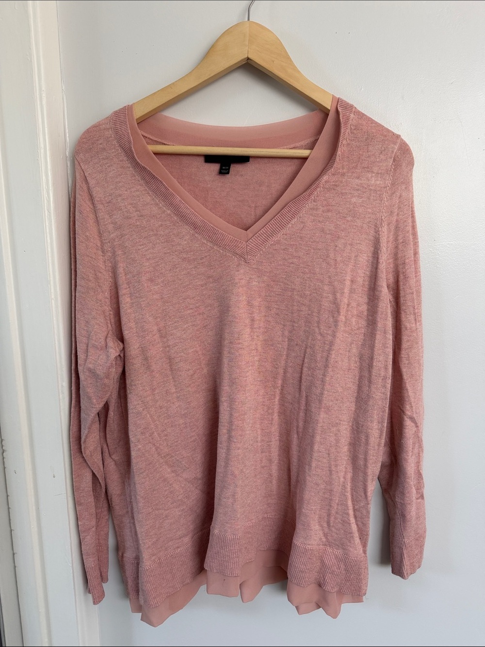 Lane Bryant Dusty Pink V‑Neck Pullover Sweater size 18/20